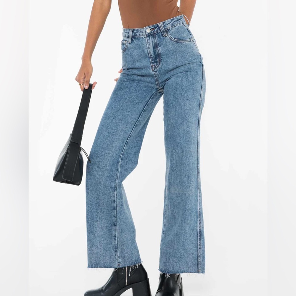 Princess Polly Arlington Straight Leg Denim Mid Wash